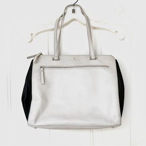🥛♟Kate Spade Ivory / Black Leather Purse *EUC